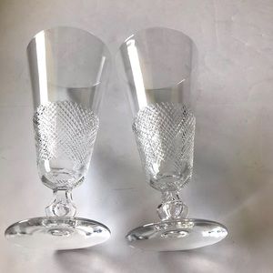 Set of 2 Vintage Cut Crystal Water Goblets